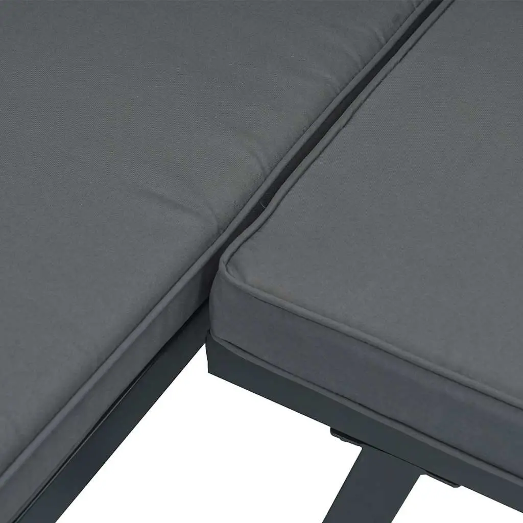 4 Piece Outdoor Garden Sofa Set with Cushions Black Aluminium Patio Furniture