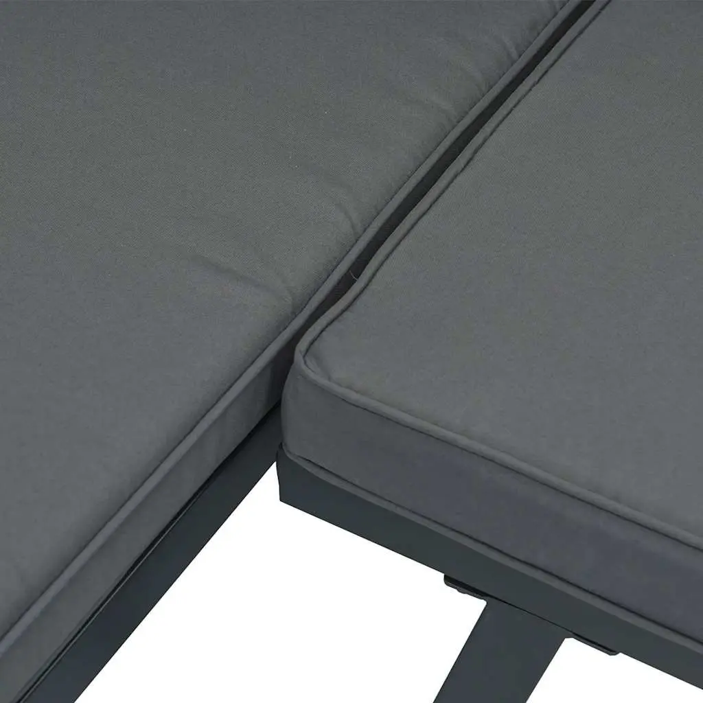 3 Piece Outdoor Garden Sofa Set with Cushions and Side Table Black