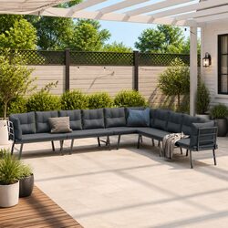 Compact 4-Piece Outdoor Benches with Cushions