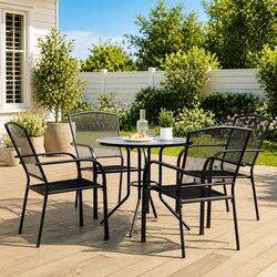 5 Piece Stackable Garden Chair Set - Compact and Stylish