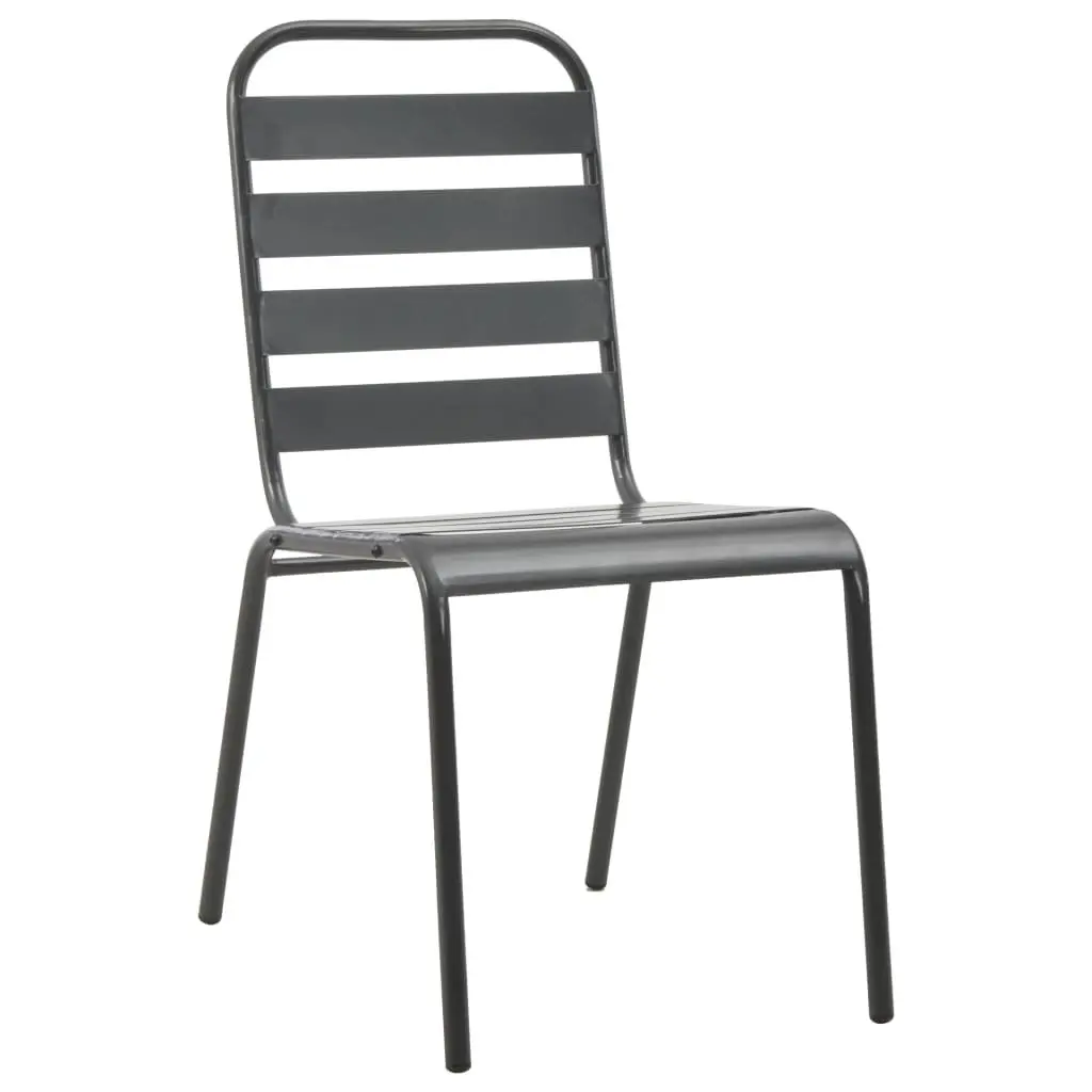 Stackable Garden Chair Set 5 Piece Anthracite Outdoor Furniture Patio Dining