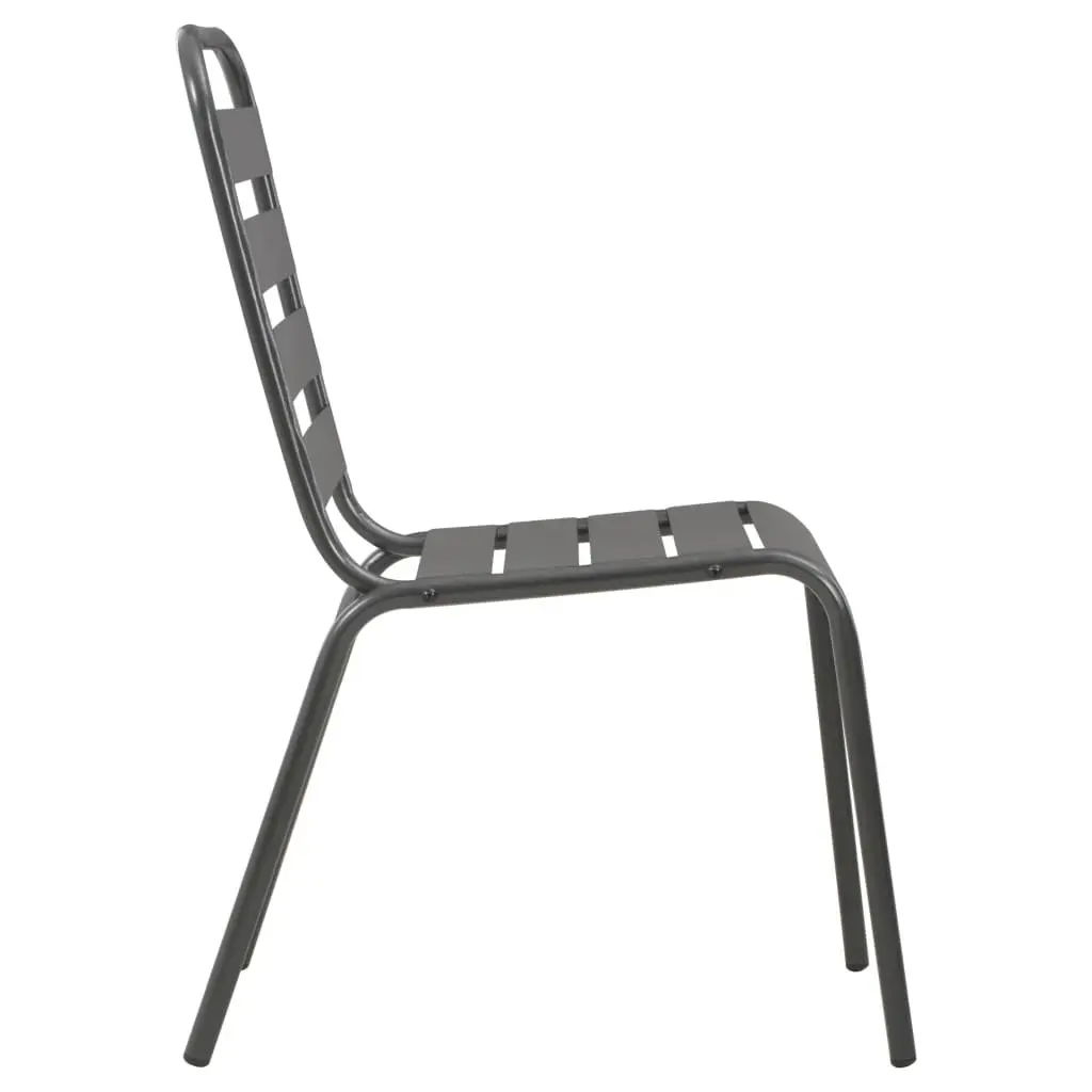 Stackable Garden Chair Set 5 Piece Anthracite Outdoor Furniture Patio Dining