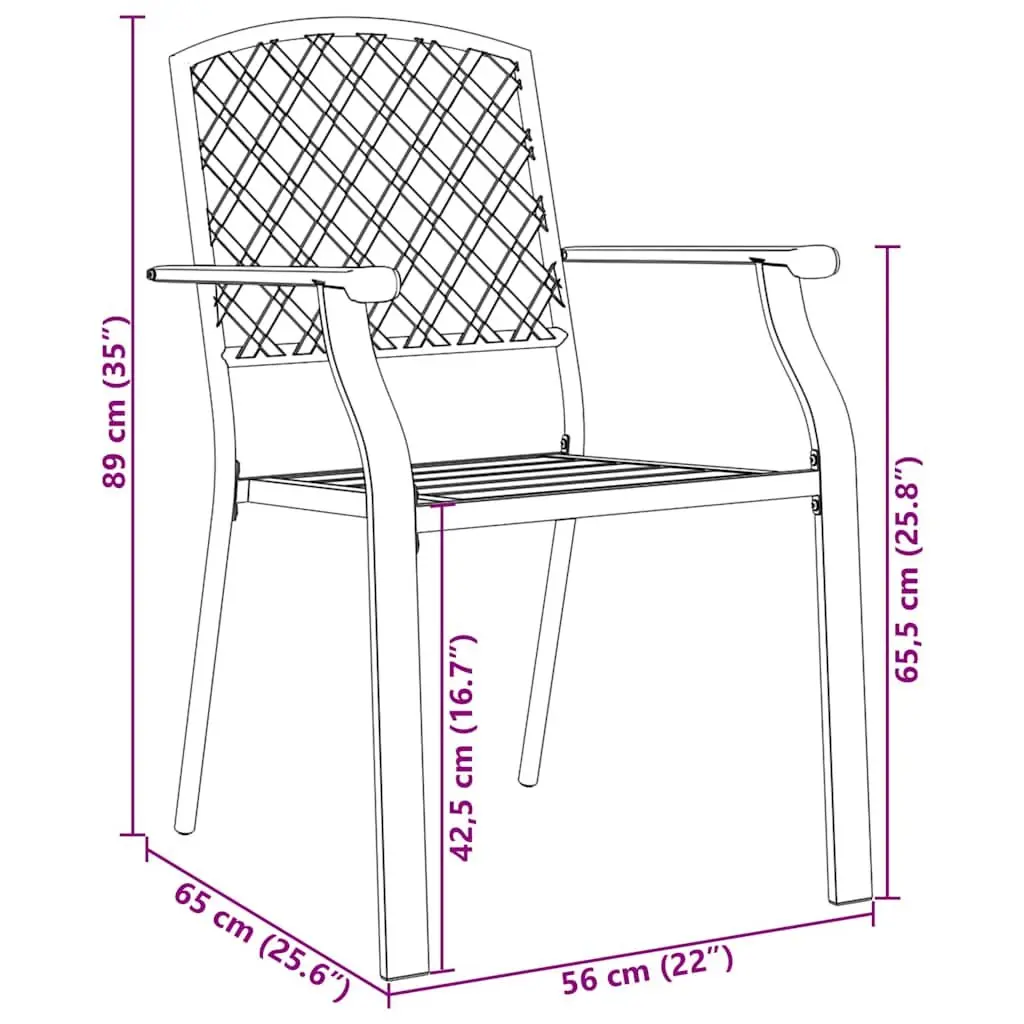 5 Piece Anthracite Stackable Chairs Set with Backrests and Mesh Tabletop for Indoor and Outdoor Living Spaces