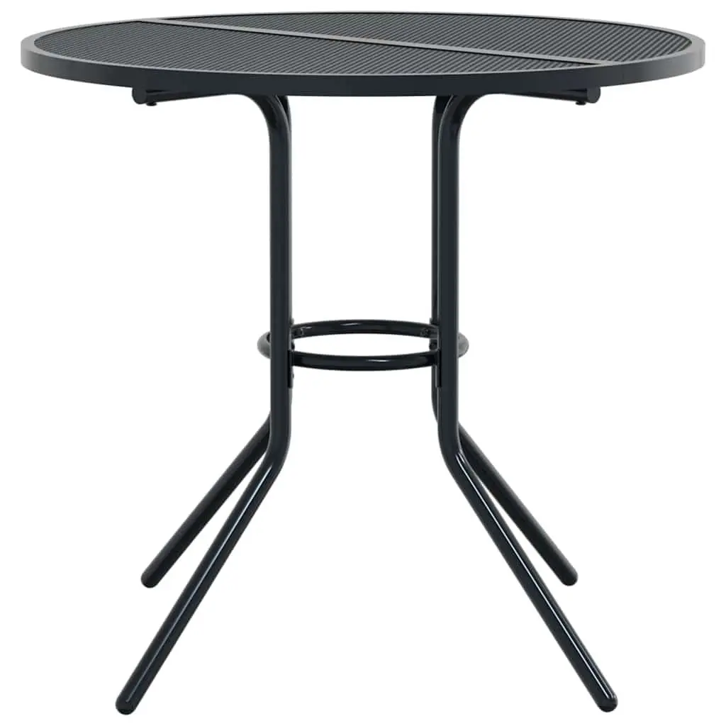 5 Piece Anthracite Stackable Chairs Set with Backrests and Mesh Tabletop for Indoor and Outdoor Living Spaces