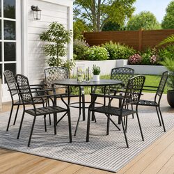 Concise and Confident: 7-Piece Bistro Chair Set