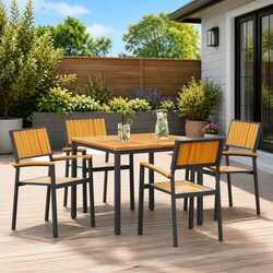 Compact 5-Piece Garden Dining Set with Sturdy Build