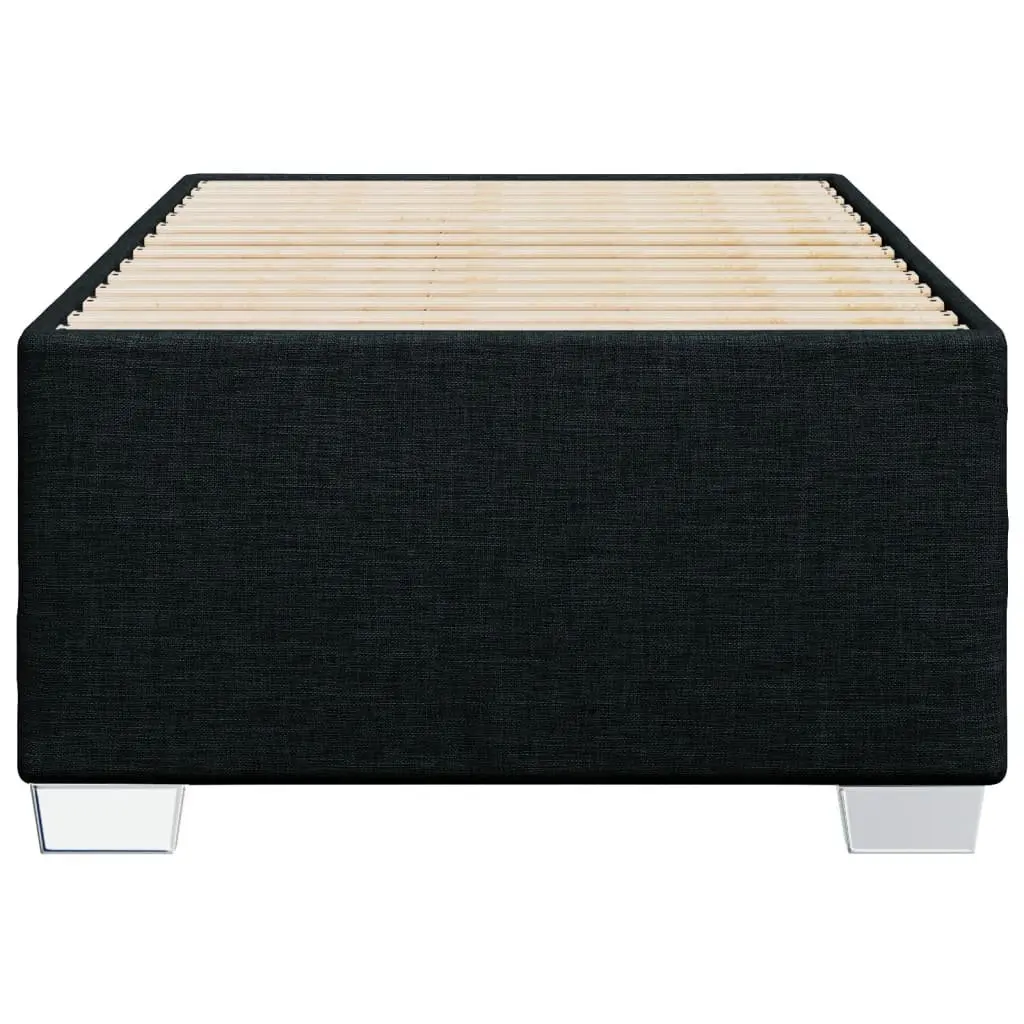 Bed Frame Black 90x190 cm Fabric Upholstered Slatted Base Support Bedroom