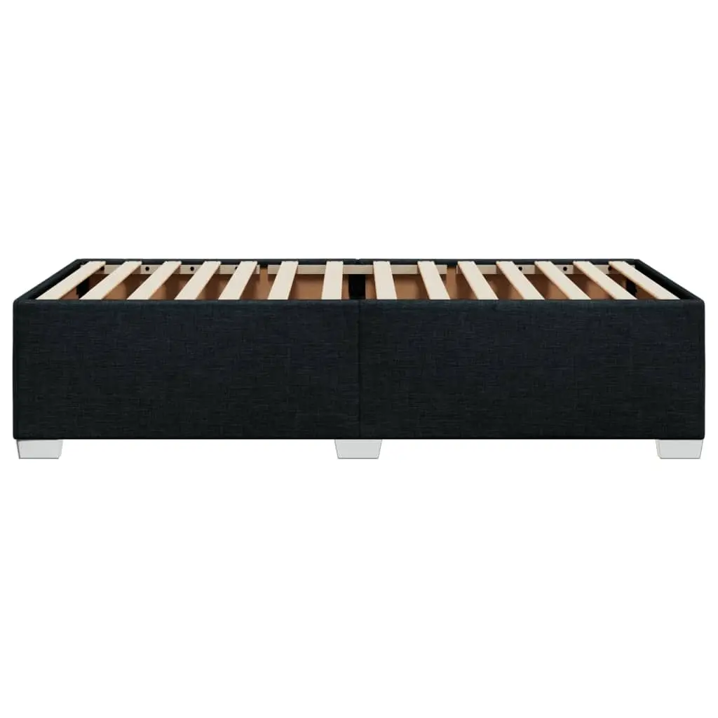 Bed Frame Black 90x190 cm Fabric Upholstered Slatted Base Support Bedroom