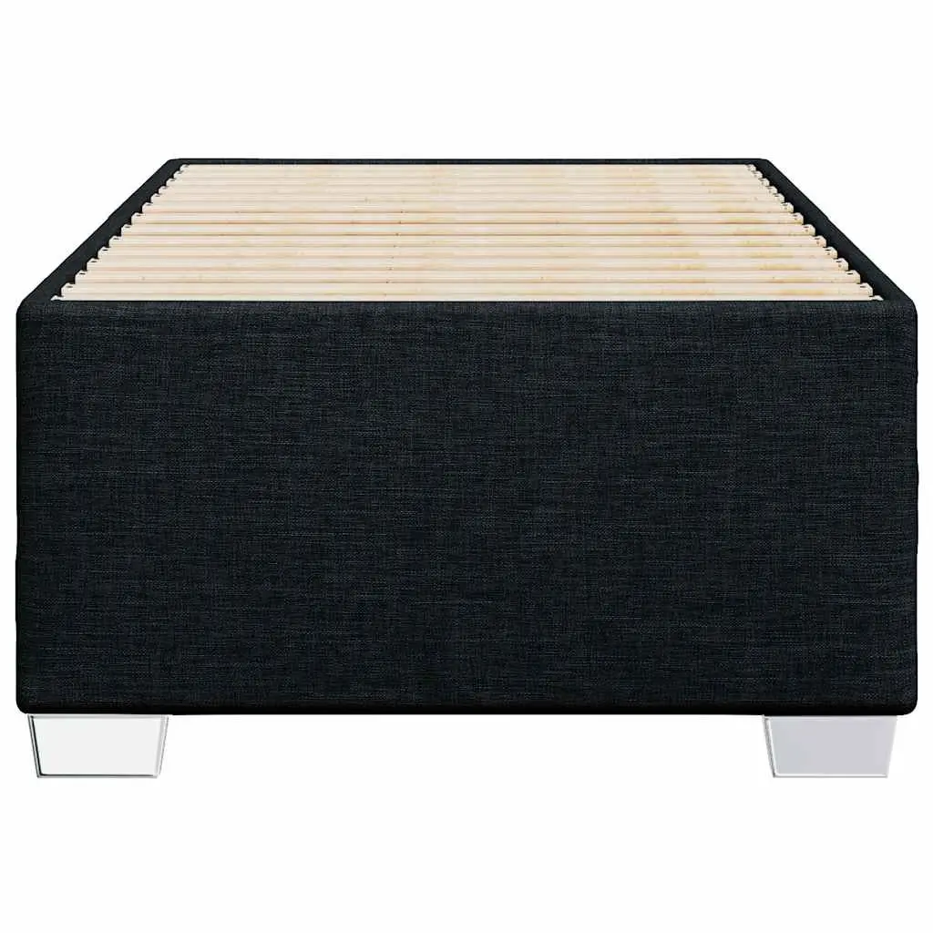 King Single Bed Frame Black Fabric Slats Support