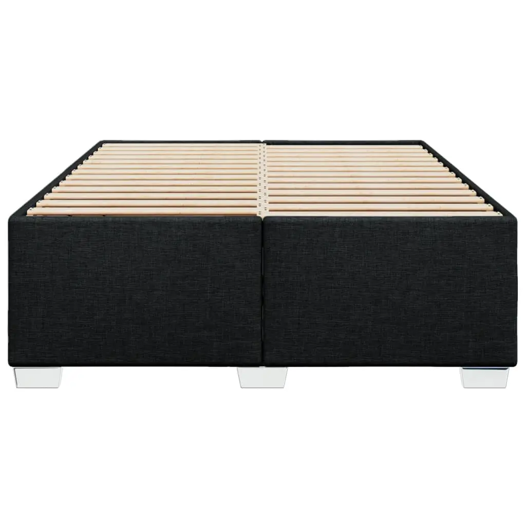 Black Fabric Queen Bed Frame with Sturdy Slat Support