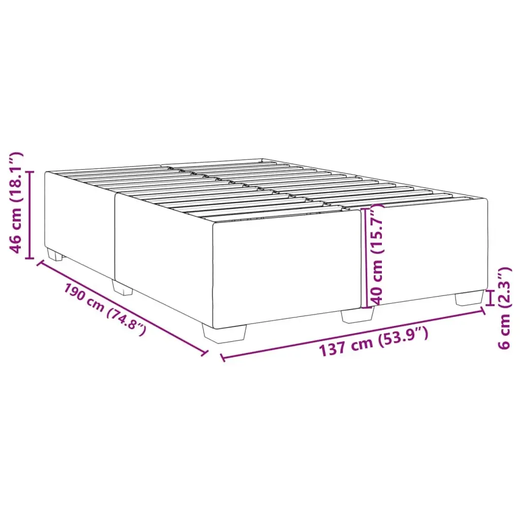 Double Bed Frame Black Velvet Sturdy Feet Slat Support