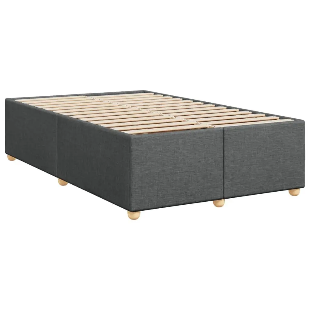 Grey Fabric Double Bed Frame Upholstered with Slat Support for Bedroom Furniture