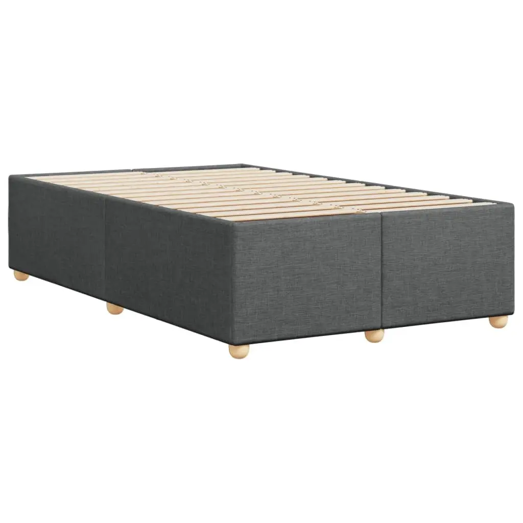 Grey Fabric Double Bed Frame Upholstered with Slat Support for Bedroom Furniture