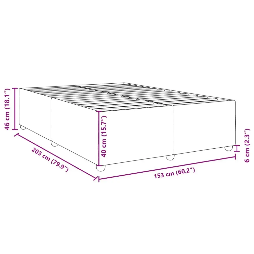 Queen Bed Frame Grey Polyester Fabric Upholstered with Wooden Slats Support