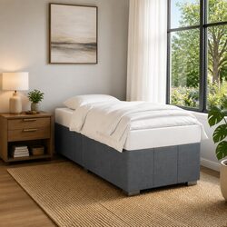 Grey Fabric Bed Frame: Compact and Strong Design