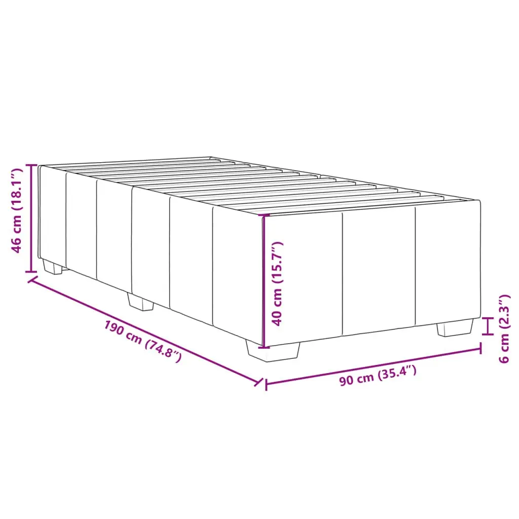 Black Fabric Bed Frame 90x190cm with Slatted Base for Mattress Support and Breathability