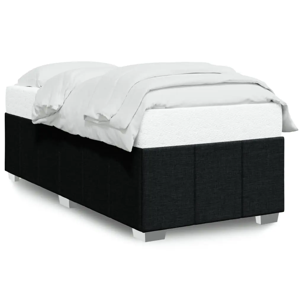 Black Upholstered Bed Frame 90x190 cm Fabric with Slatted Base for Support