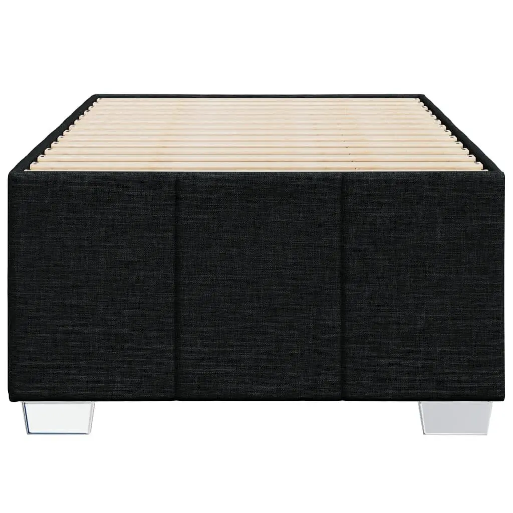 Black Upholstered Bed Frame 90x190 cm Fabric with Slatted Base for Support