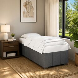 Confident Choice: Grey King Single Bed Frame with Slats
