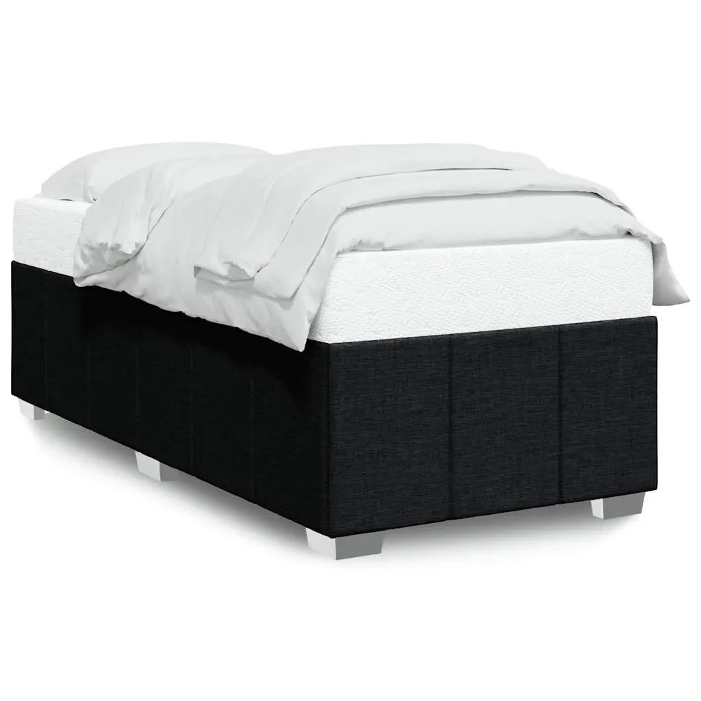 King Single Fabric Bed Frame Black Upholstered Bedroom Furniture Slats Support