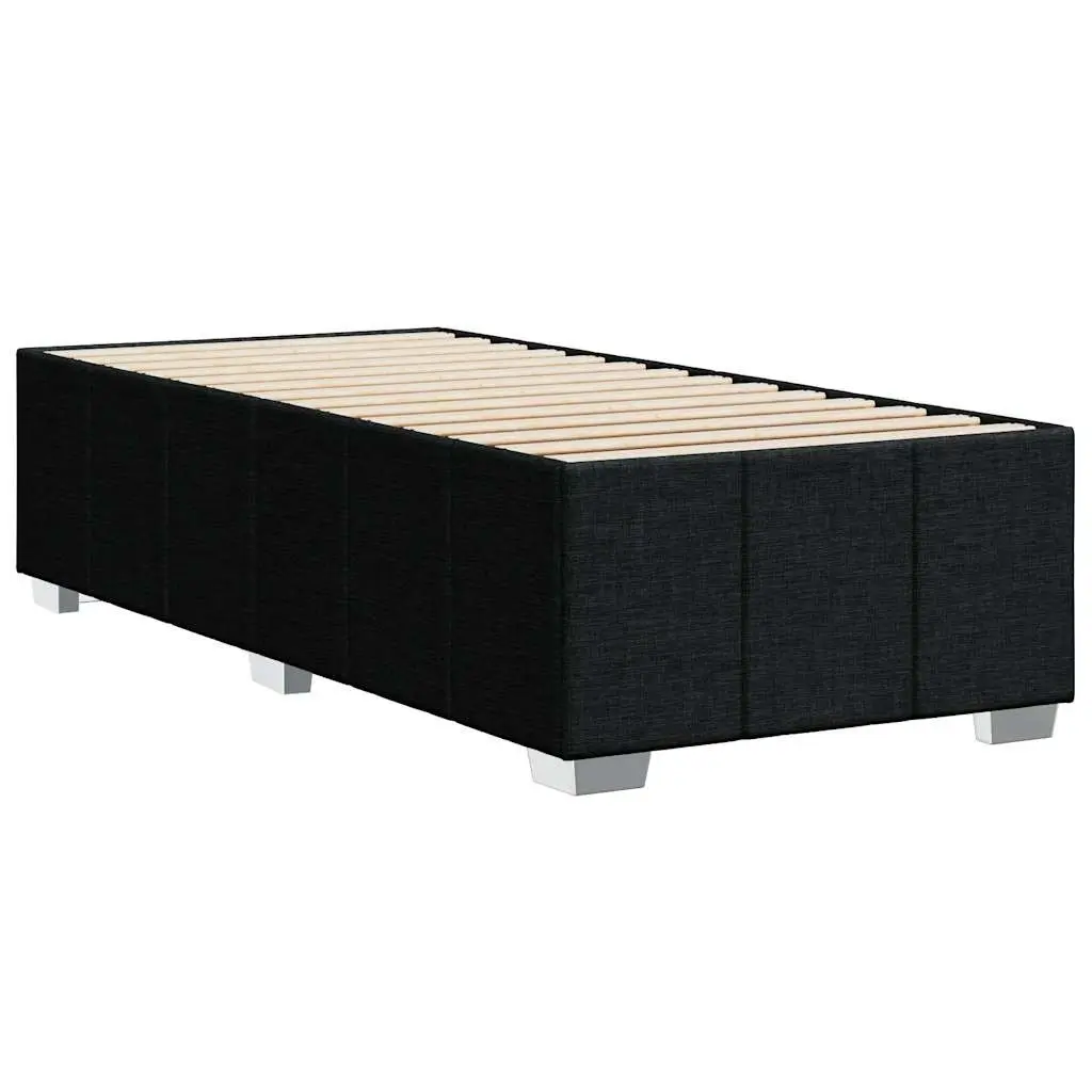 King Single Fabric Bed Frame Black Upholstered Bedroom Furniture Slats Support