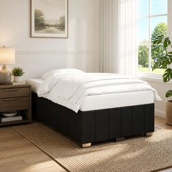 Black Fabric Double Bed Frame with Superior Support