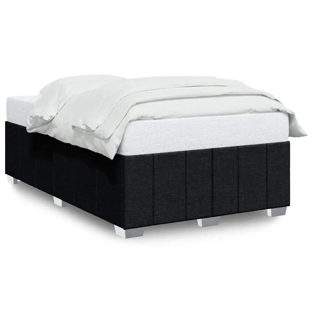 Double Bed Frame Black Fabric Double Upholstered Slat Base Support