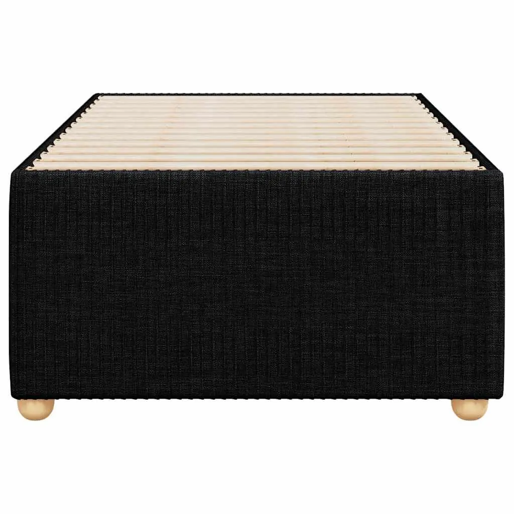 Bed Frame Black 90x190 cm Upholstered Polyester Slatted Base