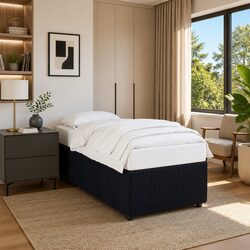 Black Velvet Bed Frame 90x190 cm with Slats