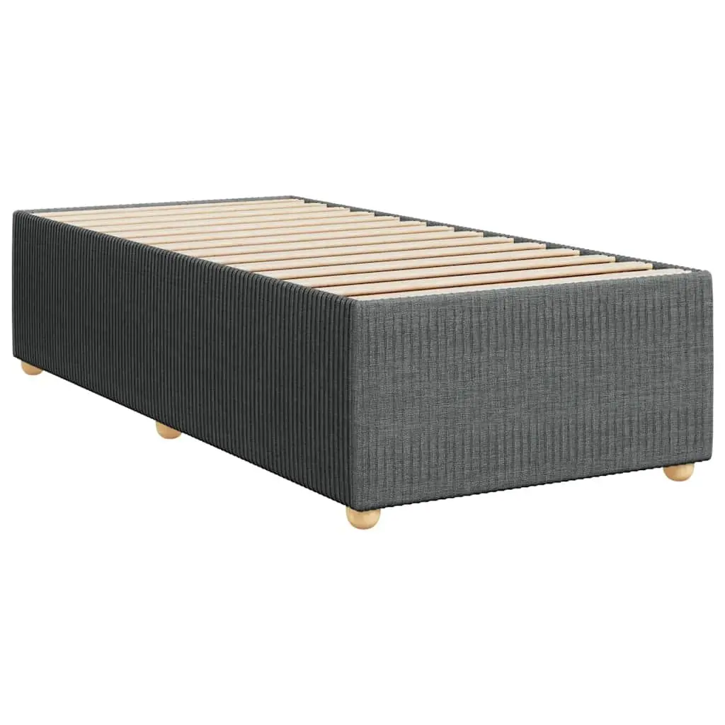 Bed Frame 90x190 cm Grey Fabric Velvet Slatted Base Bedroom Furniture