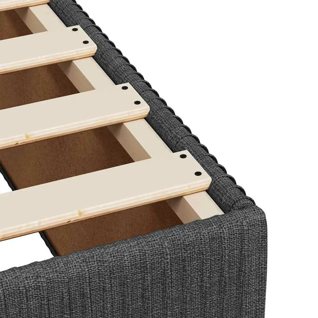 Bed Frame 90x190 cm Grey Fabric Velvet Slatted Base Bedroom Furniture