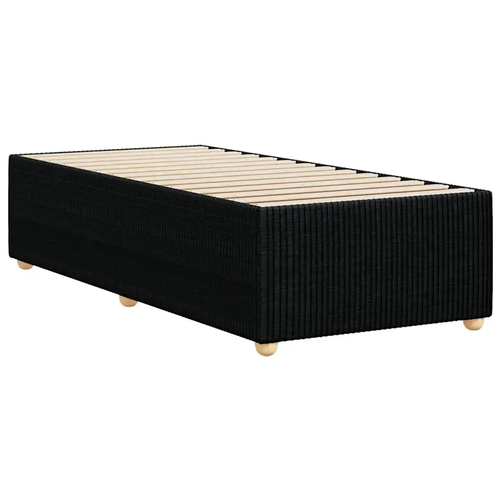 Bed Frame Black 90x190 cm Fabric Slatted Base Support