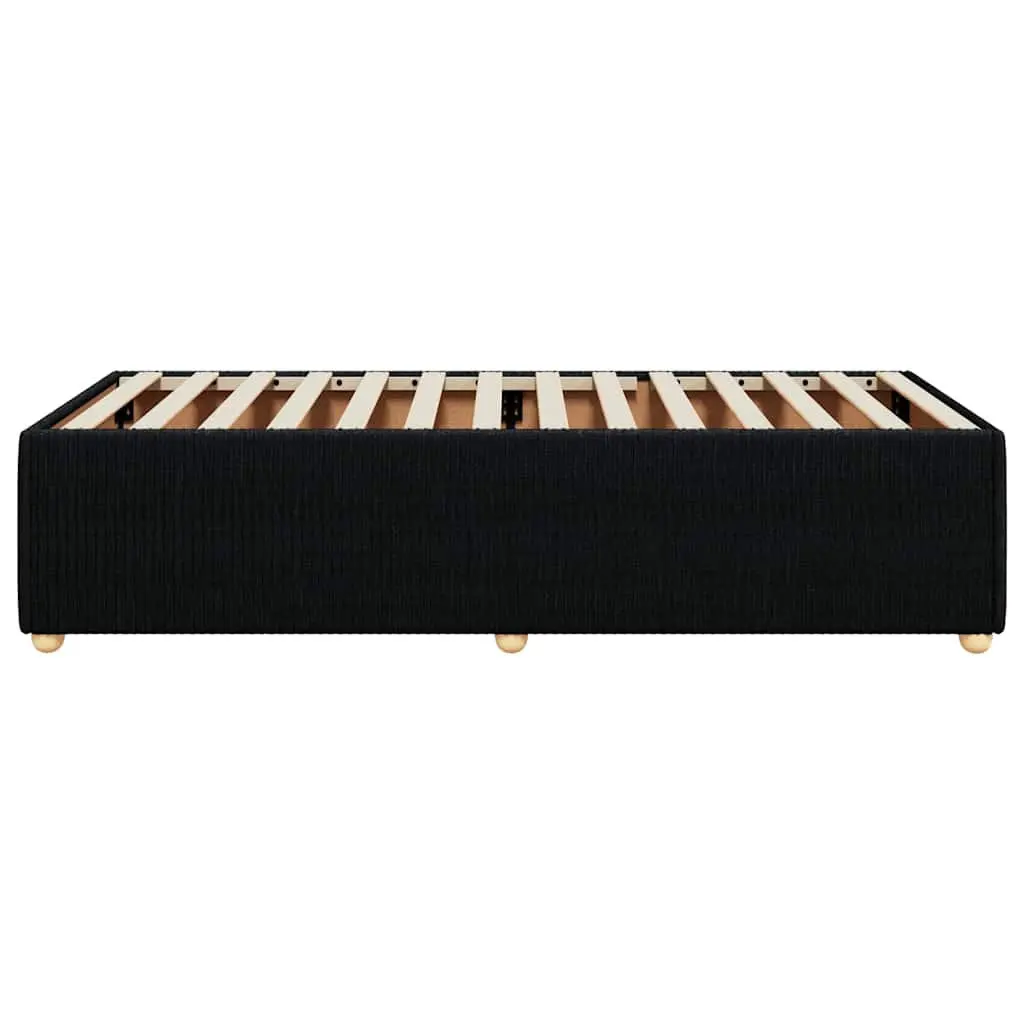 Bed Frame Black 90x190 cm Fabric Slatted Base Support