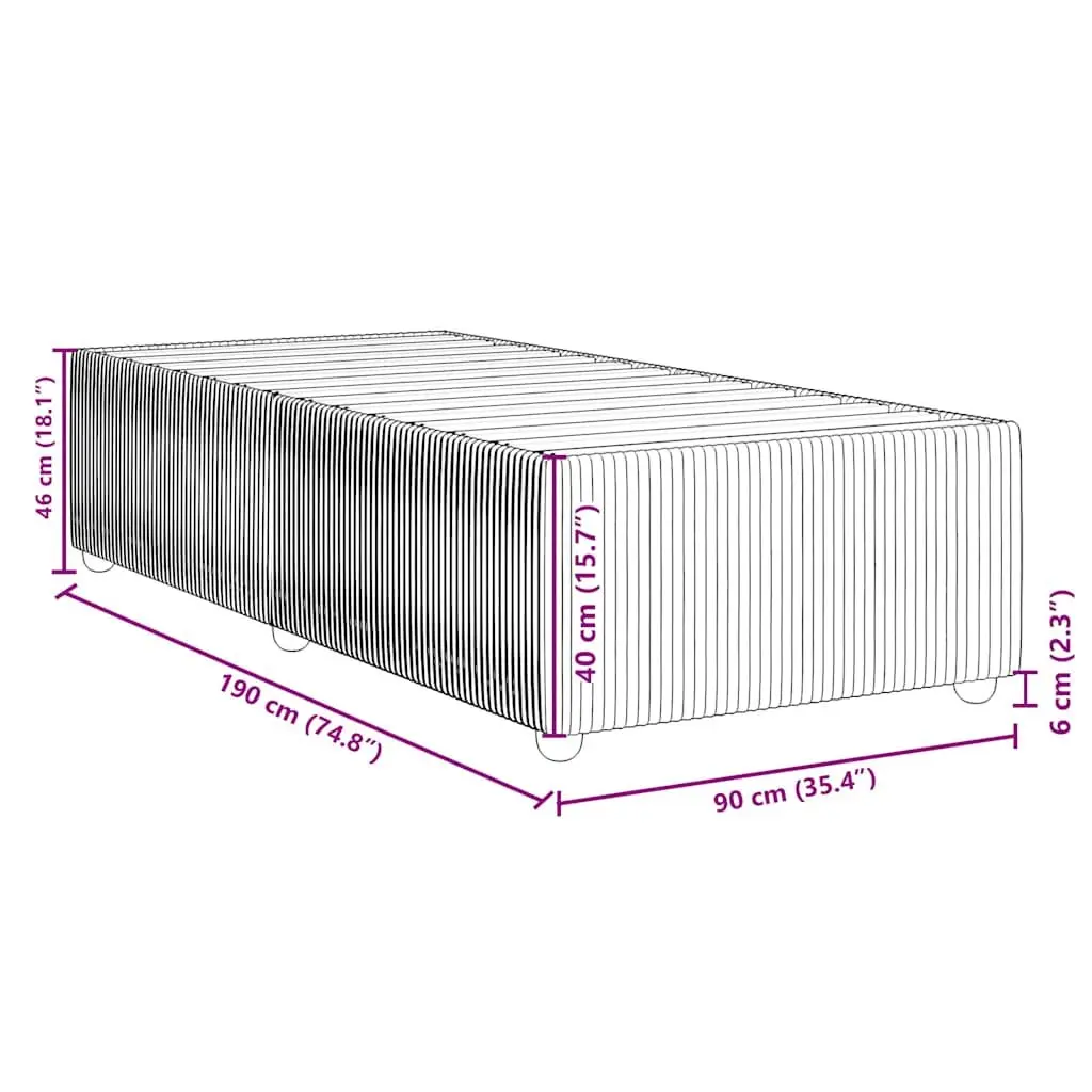 Bed Frame Black 90x190 cm Fabric Slatted Base Support