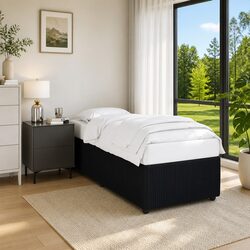 Concise and Comfortable: King Single Bed Frame in Black Velvet