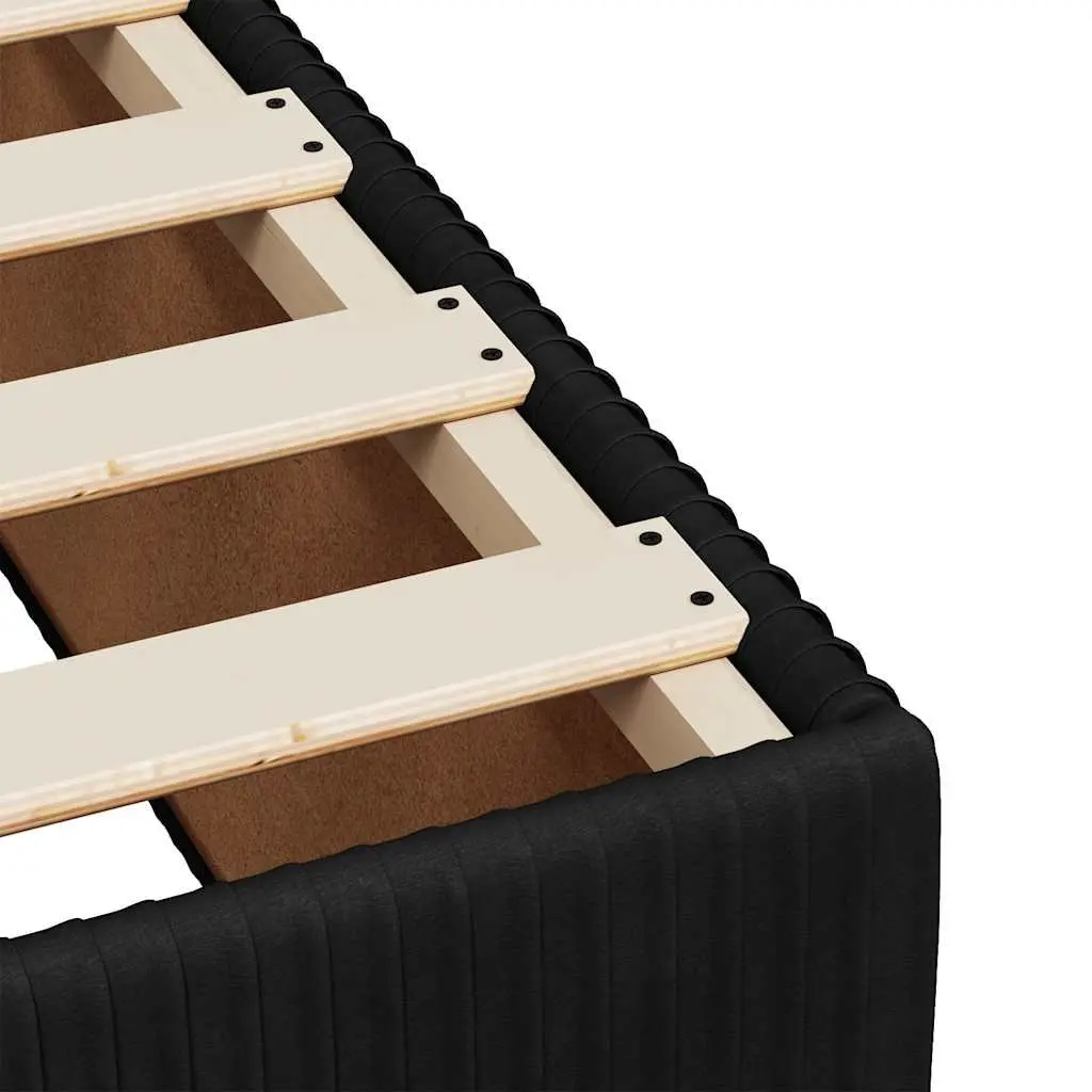 Double Bed Frame Black Velvet Upholstered Size Double Supportive Base
