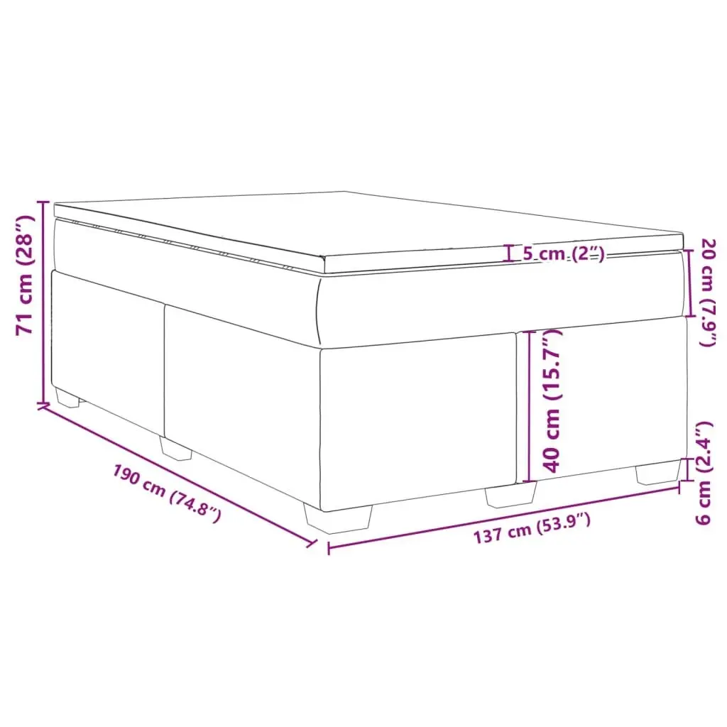 Box Spring Bed Black Polyester Fabric Pocket Spring Mattress Slatted Frame
