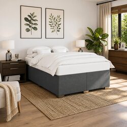 Effortless Comfort with Light Grey Queen Box Spring Bed