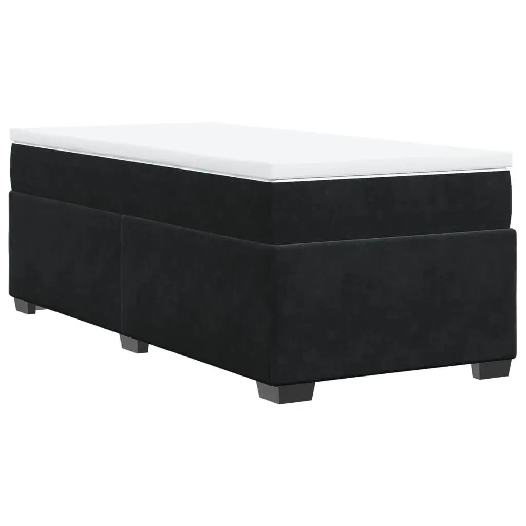 Box Spring Bed Velvet Grey King Single Pocket Spring Mattress Slatted Base