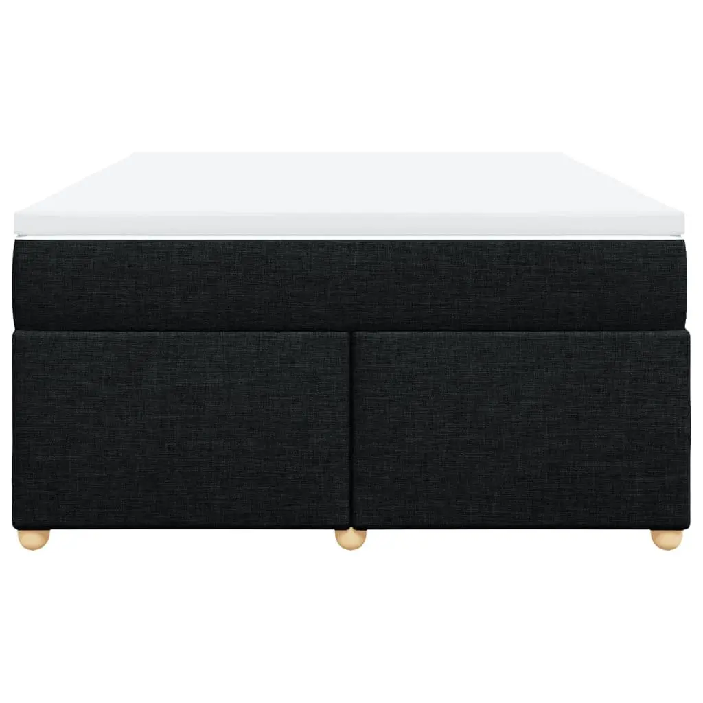 Double Bed Black Fabric Pocket Spring Mattress Slatted Base