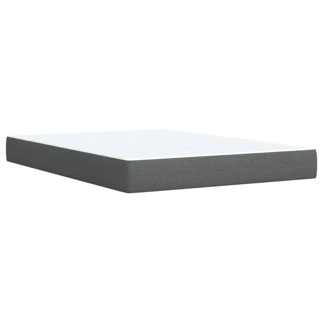 Box Spring Bed Light Grey Queen Size Pocket Spring Mattress with Removable Topper