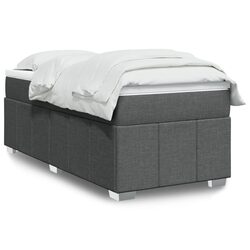 Grey King Single Box Spring Bed with Supportive Mattress