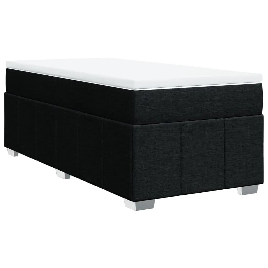 Box Spring Bed Black King Single Pocket Spring Mattress with Topper