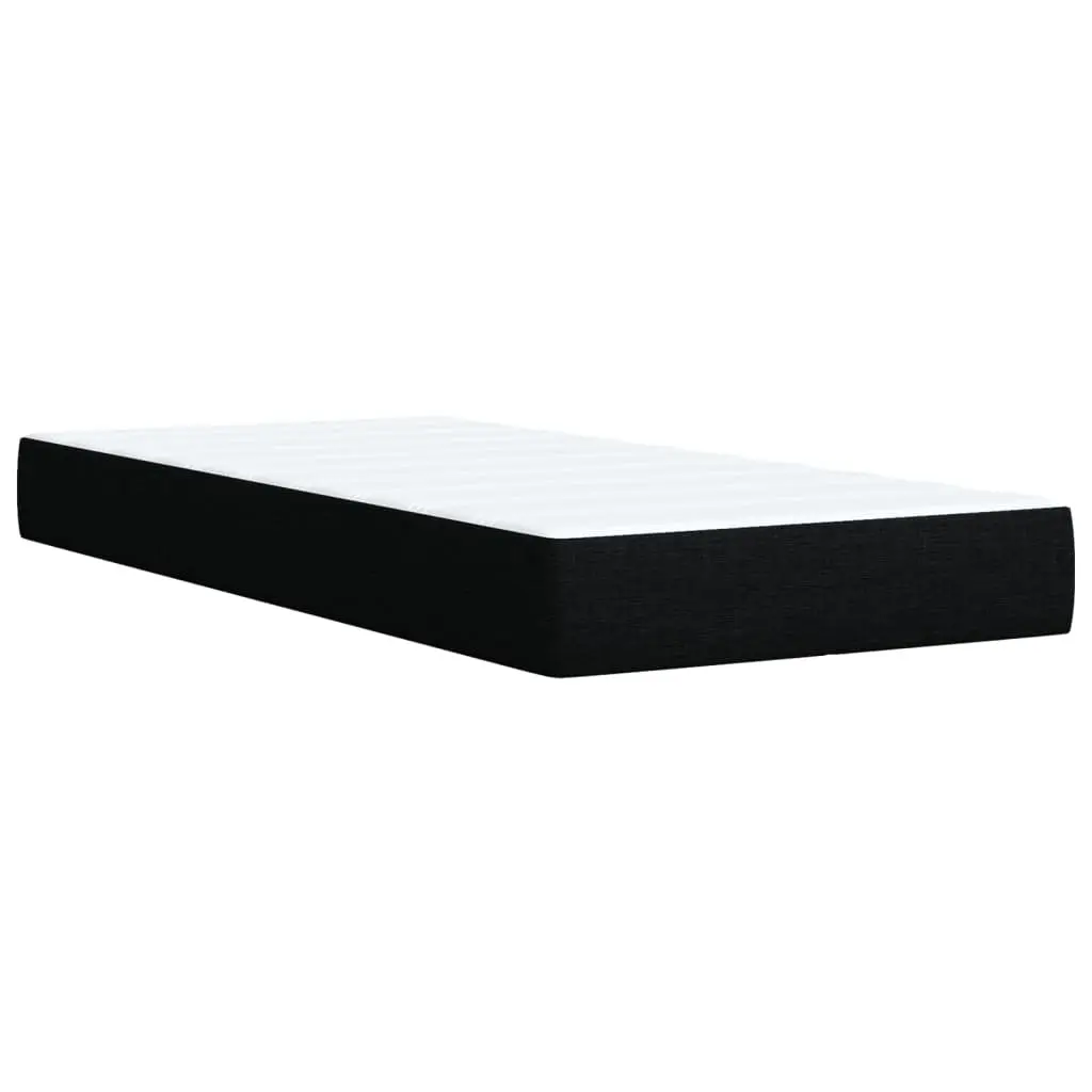 Box Spring Bed Black King Single Pocket Spring Mattress with Topper