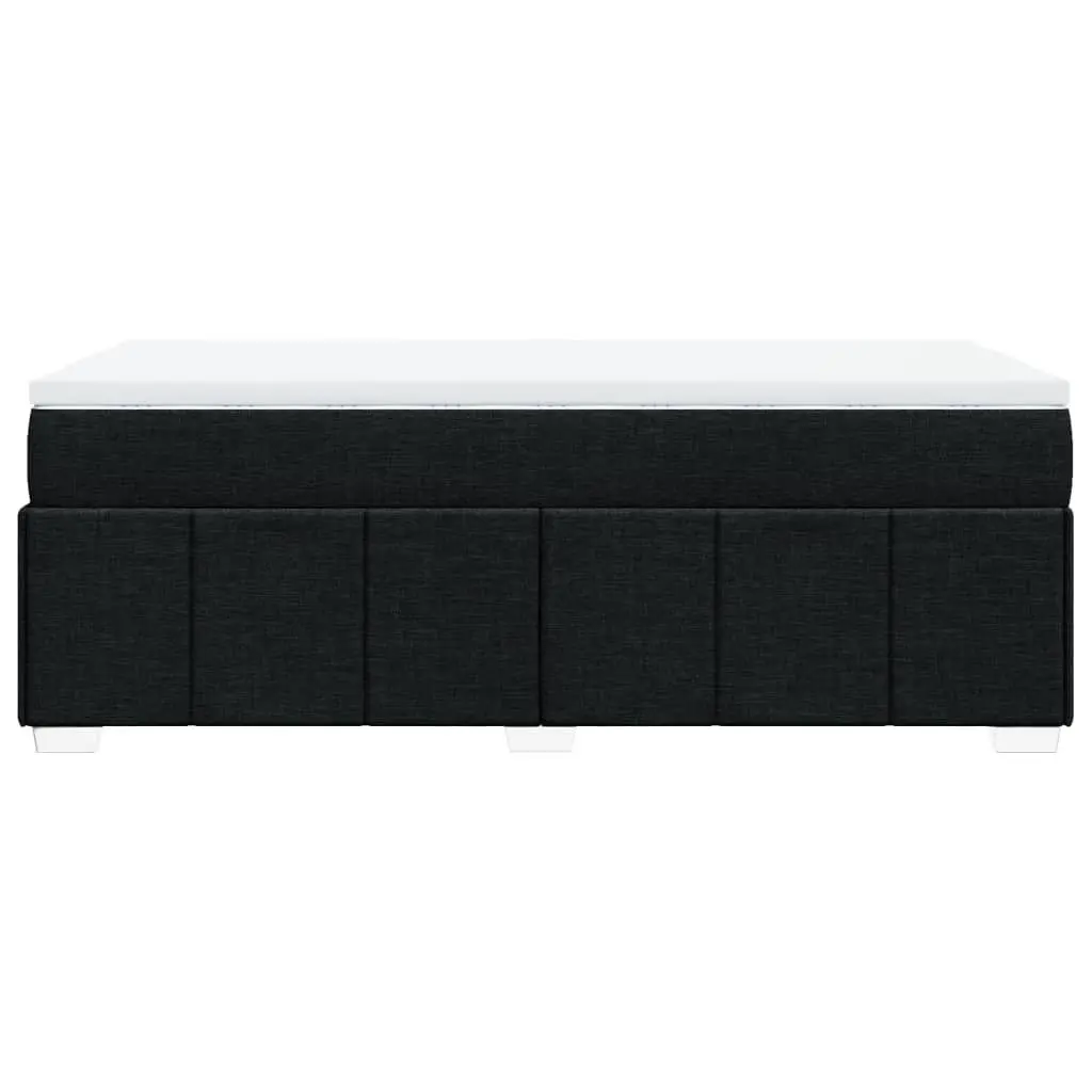 Box Spring Bed Black King Single Pocket Spring Mattress with Topper