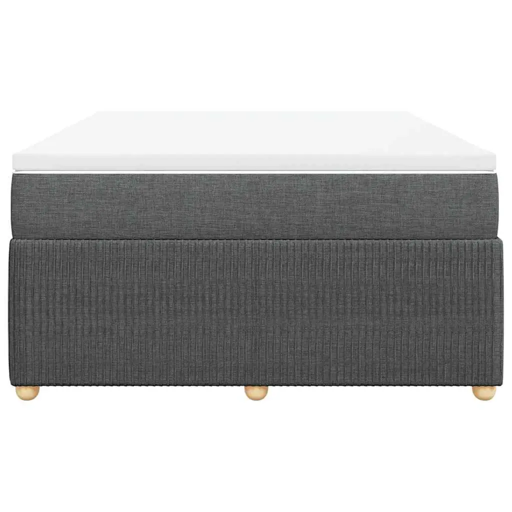 Double Box Spring Bed Black Double Pocket Spring Mattress with Removable Topper