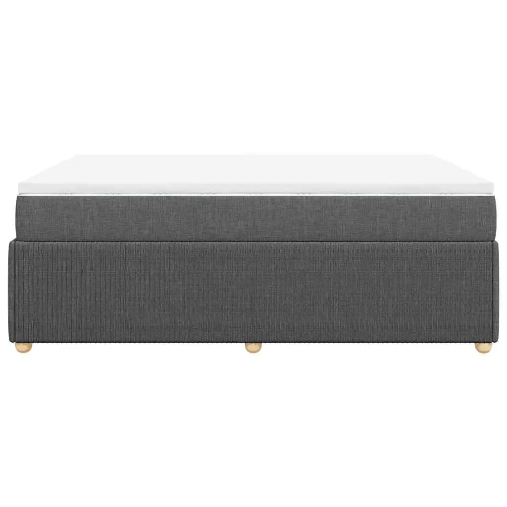 Double Box Spring Bed Black Double Pocket Spring Mattress with Removable Topper