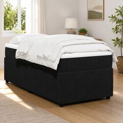 Concise and Comfortable King Single Bed in Black Velvet