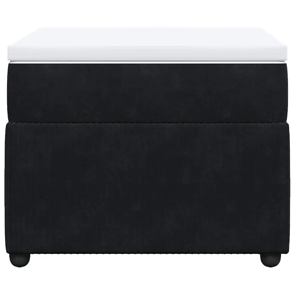 King Single Bed Black Velvet Pocket Spring Mattress Box Spring Frame