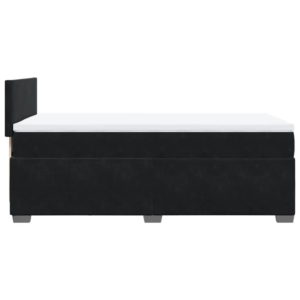 Box Spring Bed Black King Single Pocket Mattress with Slatted Frame